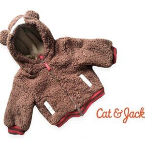 CAT & JACK Kid's Jacket Brown Teddy Bear 12M NWT